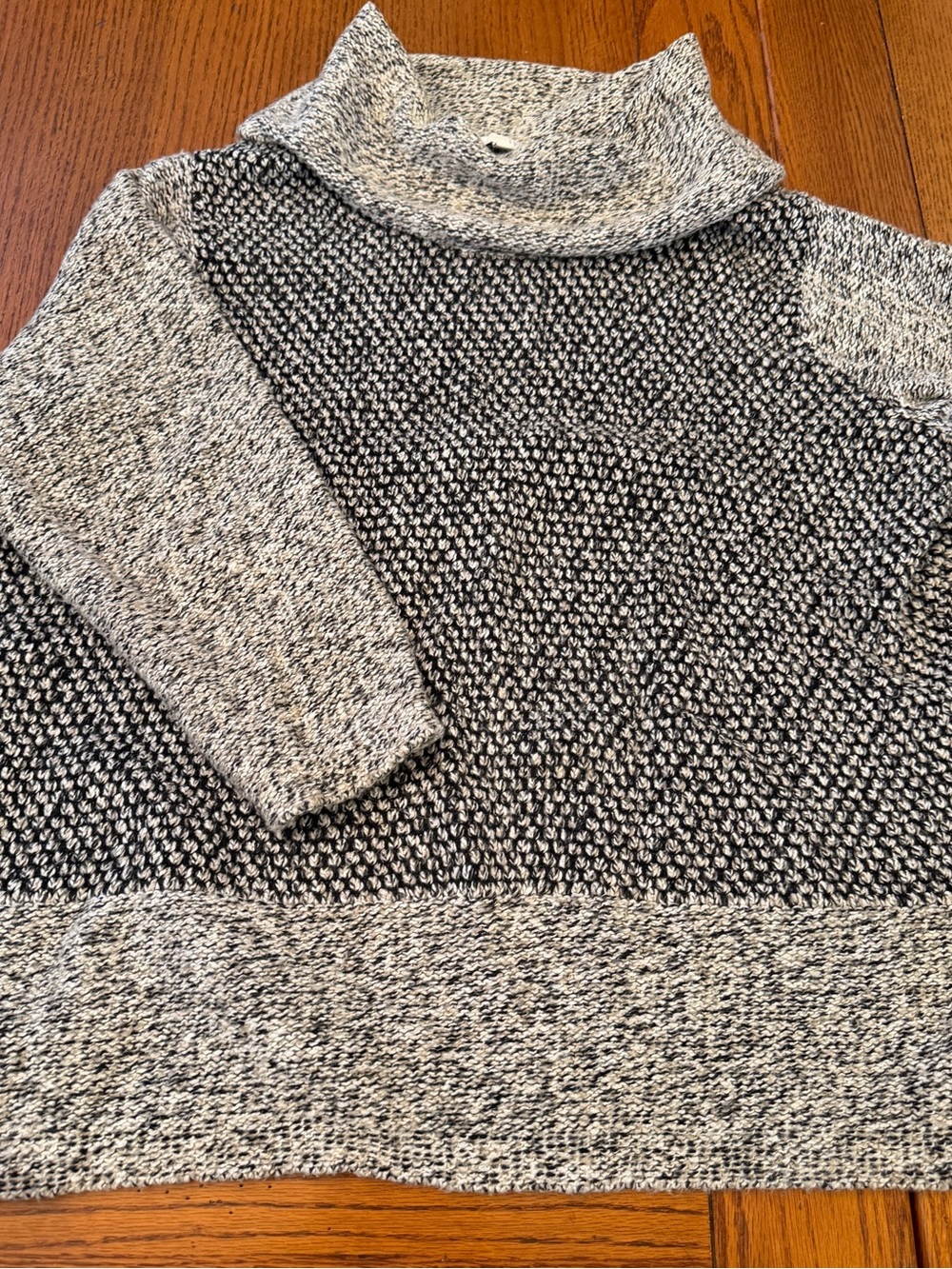 J. Jill Black and White Marled Turtleneck Sweater
